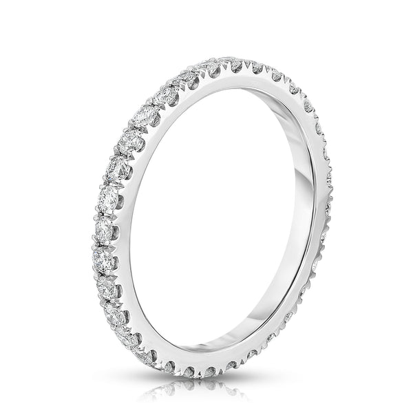 14K White Gold Diamond (0.50 Ct, G-H Color, SI2-I1 Clarity) Eternity Wedding Band