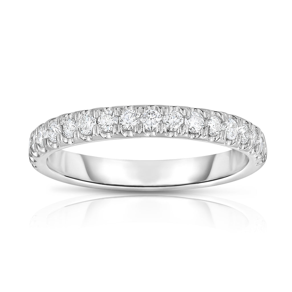 14K White Gold Diamond (0.40 Ct, G-H Color, SI2-I1 Clarity) Wedding Band