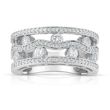 14K White Gold Diamond (1.40 Ct, SI2-I1 Clarity, G-H Color) Wide Wedding Ring