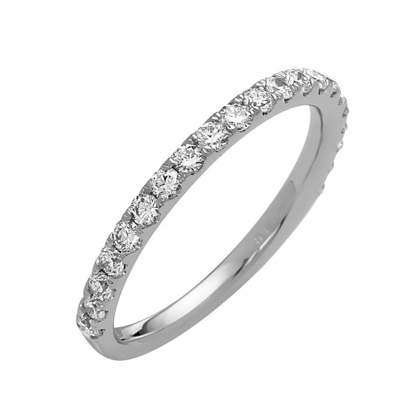 14K White Gold Diamond (0.60 Ct, G-H Color, SI2-I1 Clarity) Wedding Band