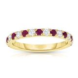 14K Yellow Gold Ruby & Diamond (0.30 Ct, H-I Color, I1-I2 Clarity) Ring