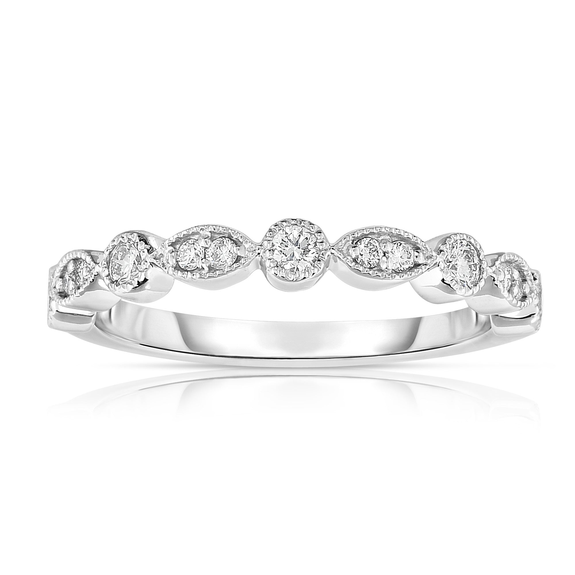 0.25Ct Diamond Stackable Milligrain Ring in 14K Gold