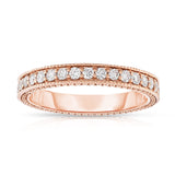 14K White, Yellow & Rose Gold (1.20 Ct, G-H, SI2-I1 Clarity) Miligrain Stackable Ring Set