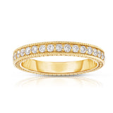 14K White, Yellow & Rose Gold (1.20 Ct, G-H, SI2-I1 Clarity) Miligrain Stackable Ring Set