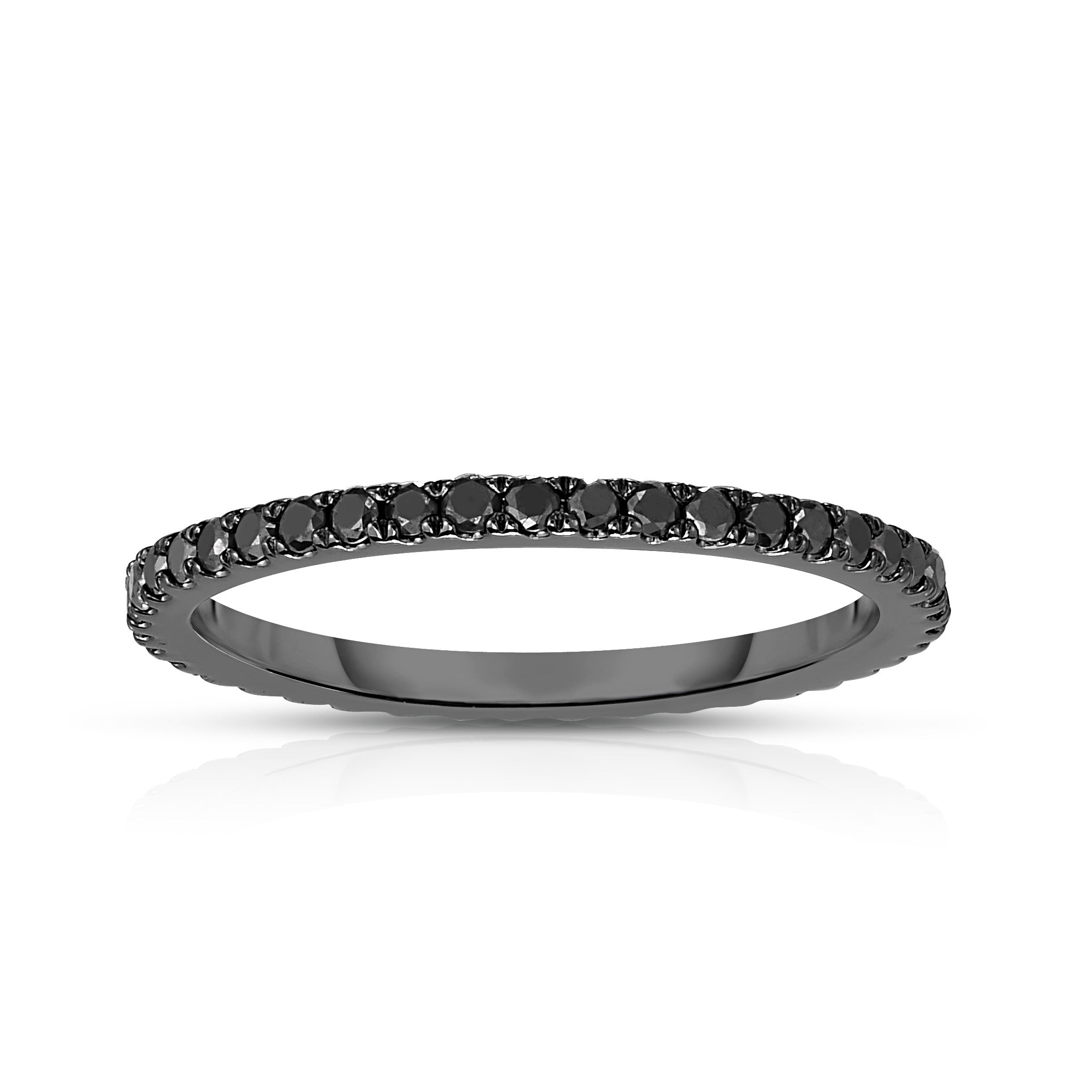 0.45Ct Black Diamond Eternity Wedding Band in 14K White Gold