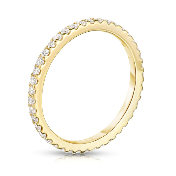 14K Yellow Gold Diamond (0.40 Ct, G-H Color, SI2-I1 Clarity) Eternity Wedding Band