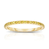 14K Yellow Gold Yellow Diamond (0.40 Ct, Yellow Color, I1-I2 Clarity) Eternity Wedding Band