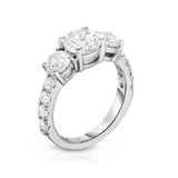14K White Gold Three Stone Engagement Ring