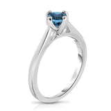 Sterling Silver Gemstone 4-Prong Solitaire Ring (0.50 Ct)