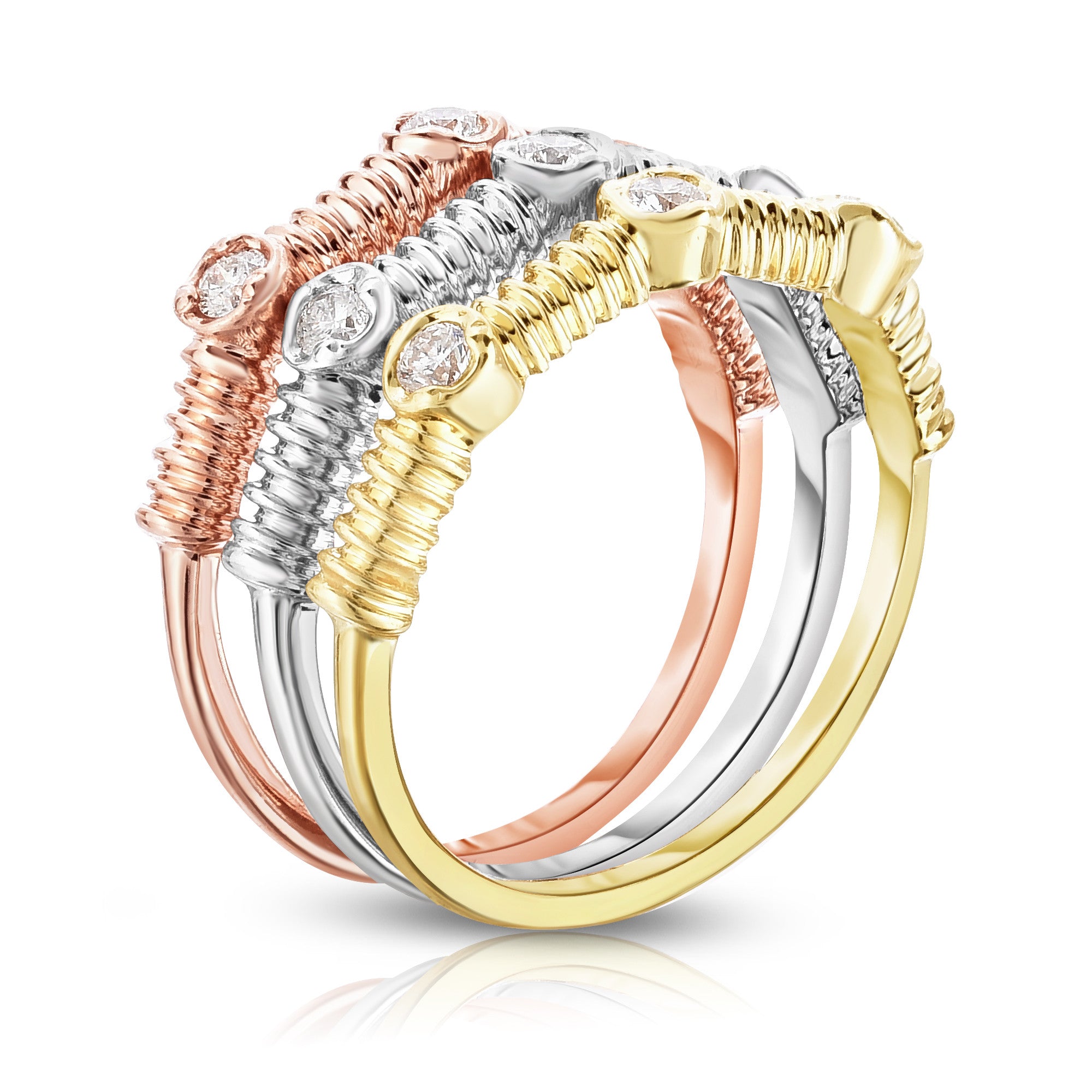 0.36Ct Diamond Stackable Ring Set in 14K Gold