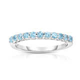 14K White Gold Gemstone (0.33 Ct) 11-Stone Stackable Ring