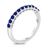 14K White Gold Blue Sapphire (0.33 Ct) 11-Stone Stackable Ring