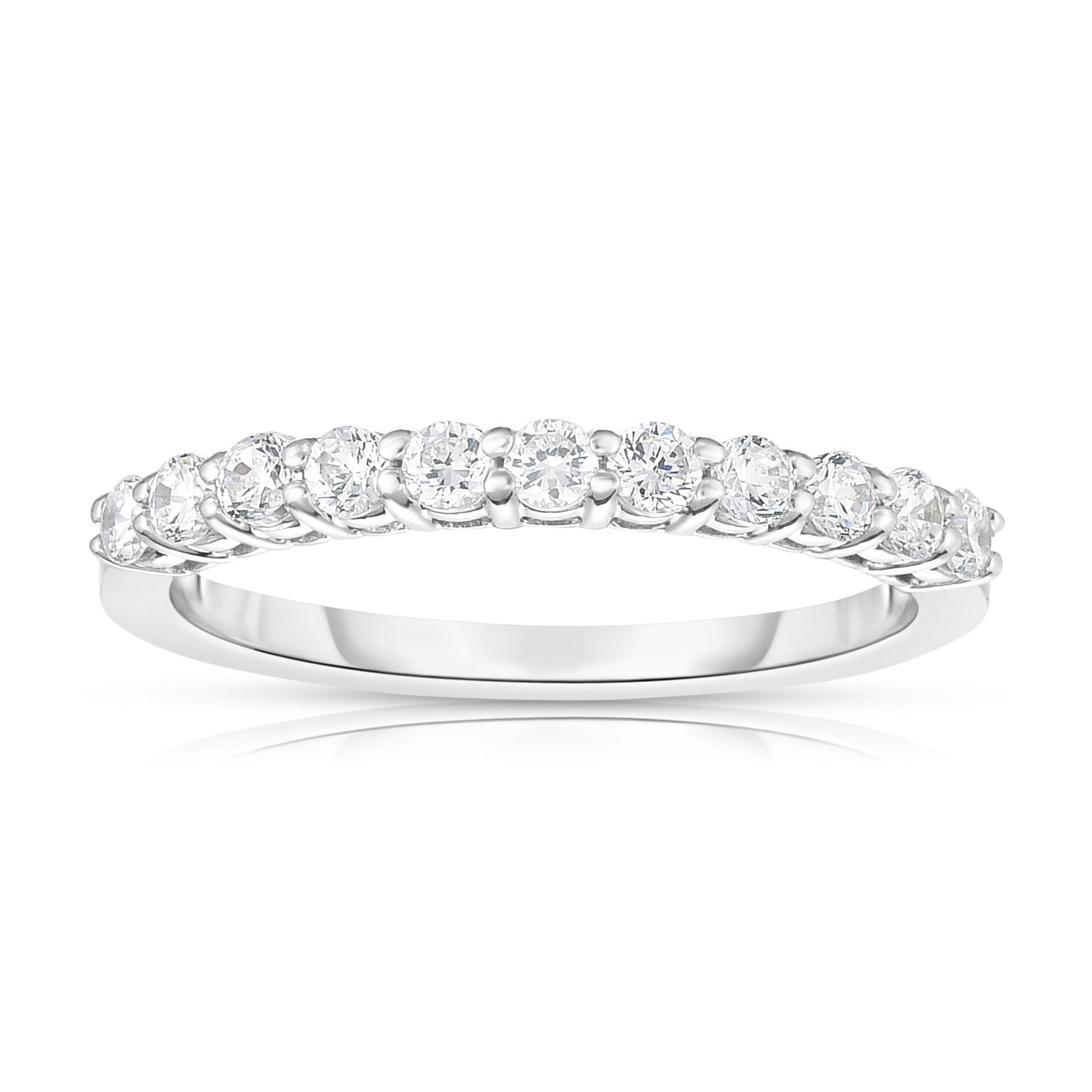 11-Stone 0.40Ct Diamond Wedding Band in 14K White Gold