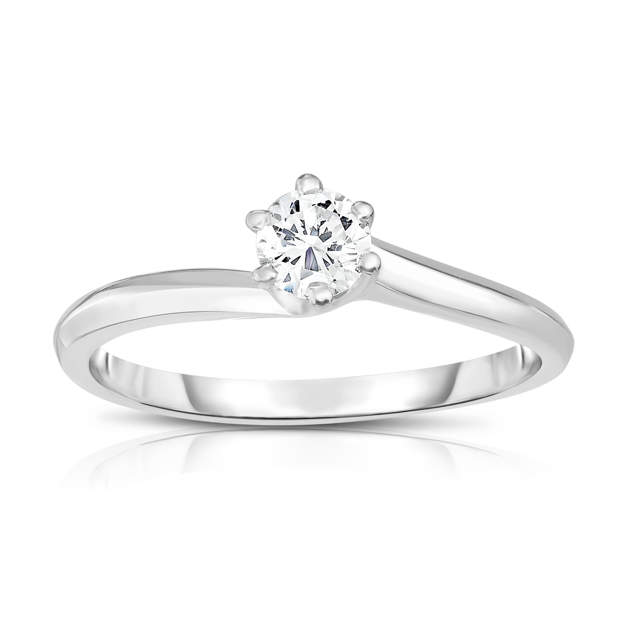 0.25Ct Diamond 6-Prong Solitaire Ring in 14K Gold