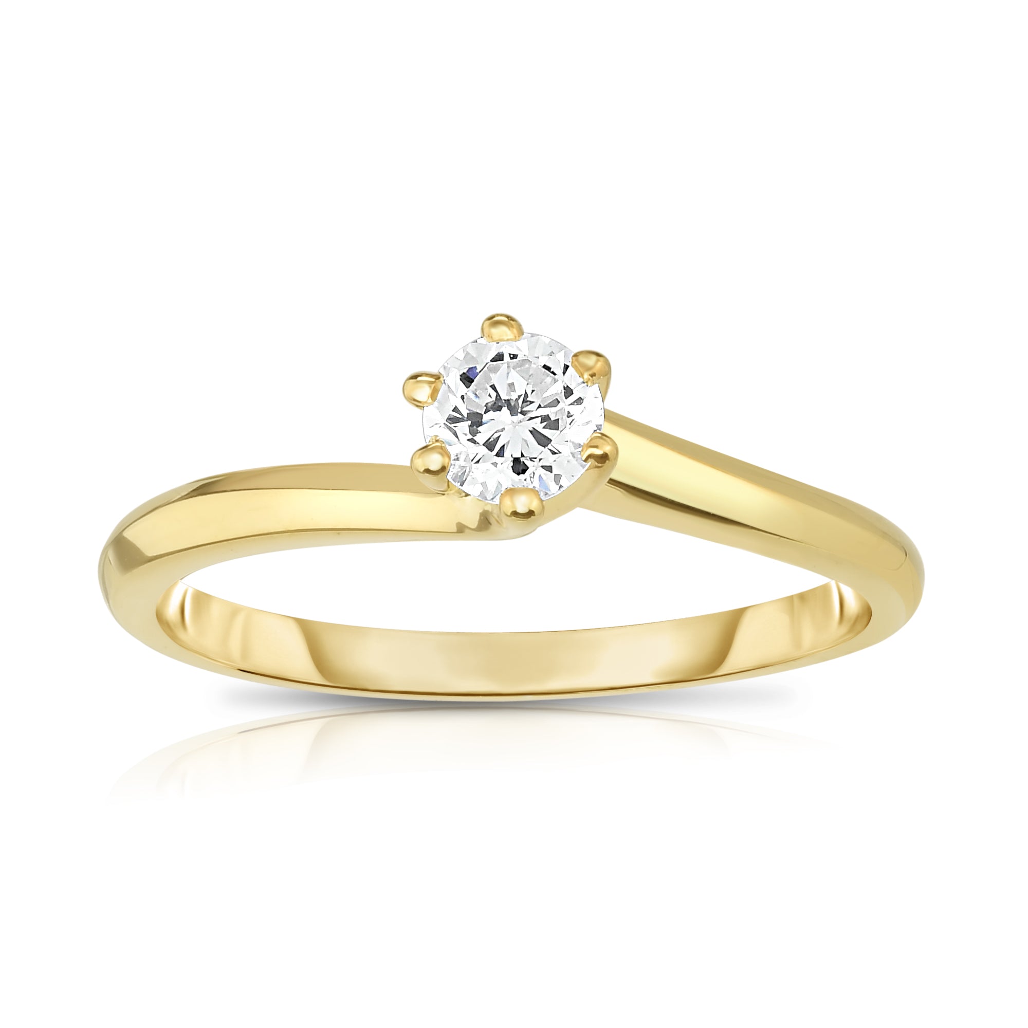 0.25Ct Diamond 6-Prong Solitaire Ring in 14K Gold