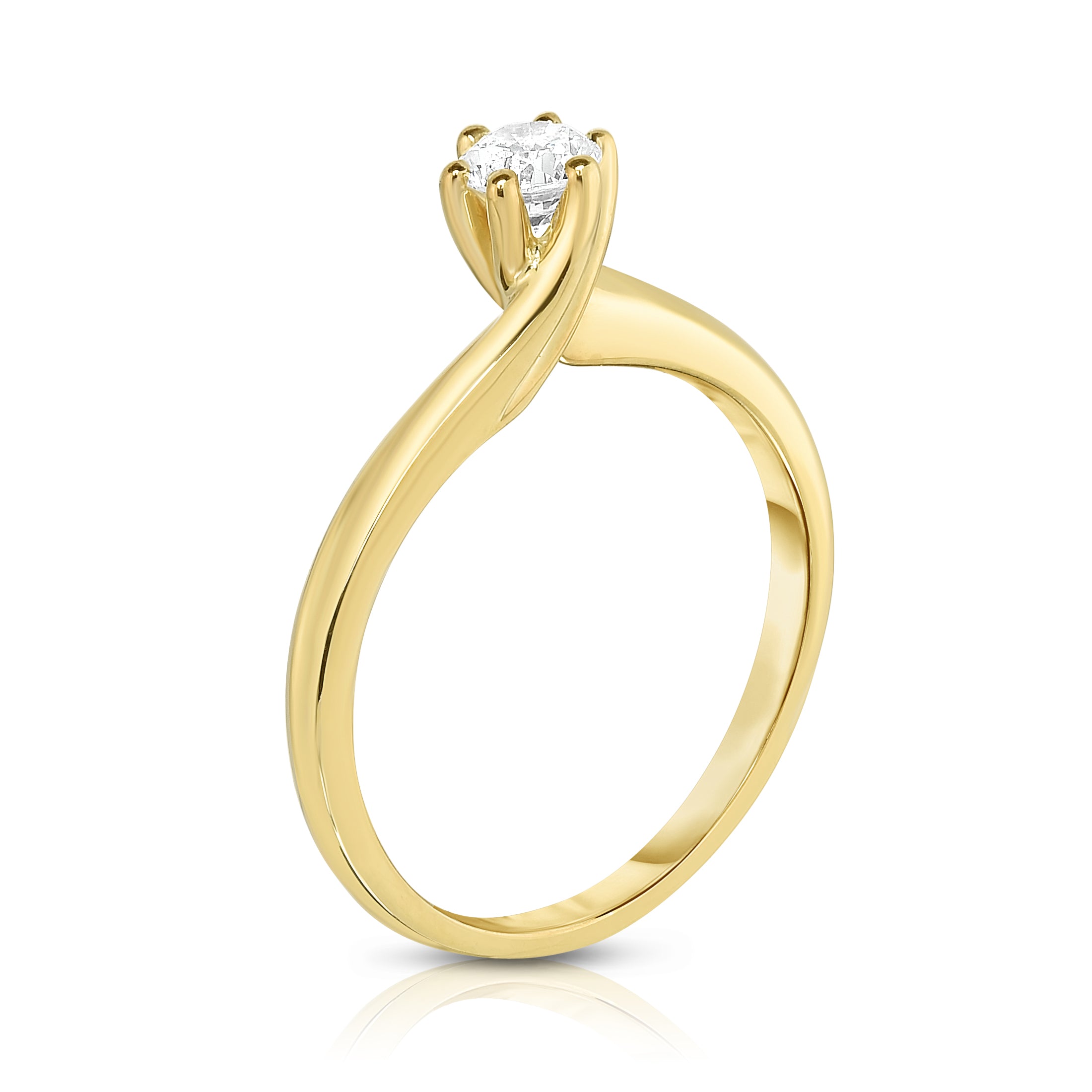 0.25Ct Diamond 6-Prong Solitaire Ring in 14K Gold