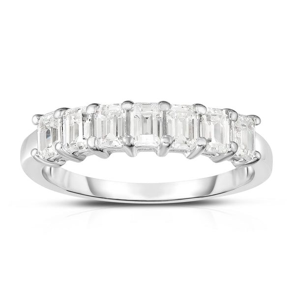 7-Stone Emerald Cut Diamond (1.00 Ct, G Color, VS Clarity) Ring