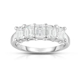 5-Stone Emerald Cut Diamond (1.60 Ct, G Color, VS Clarity) Ring