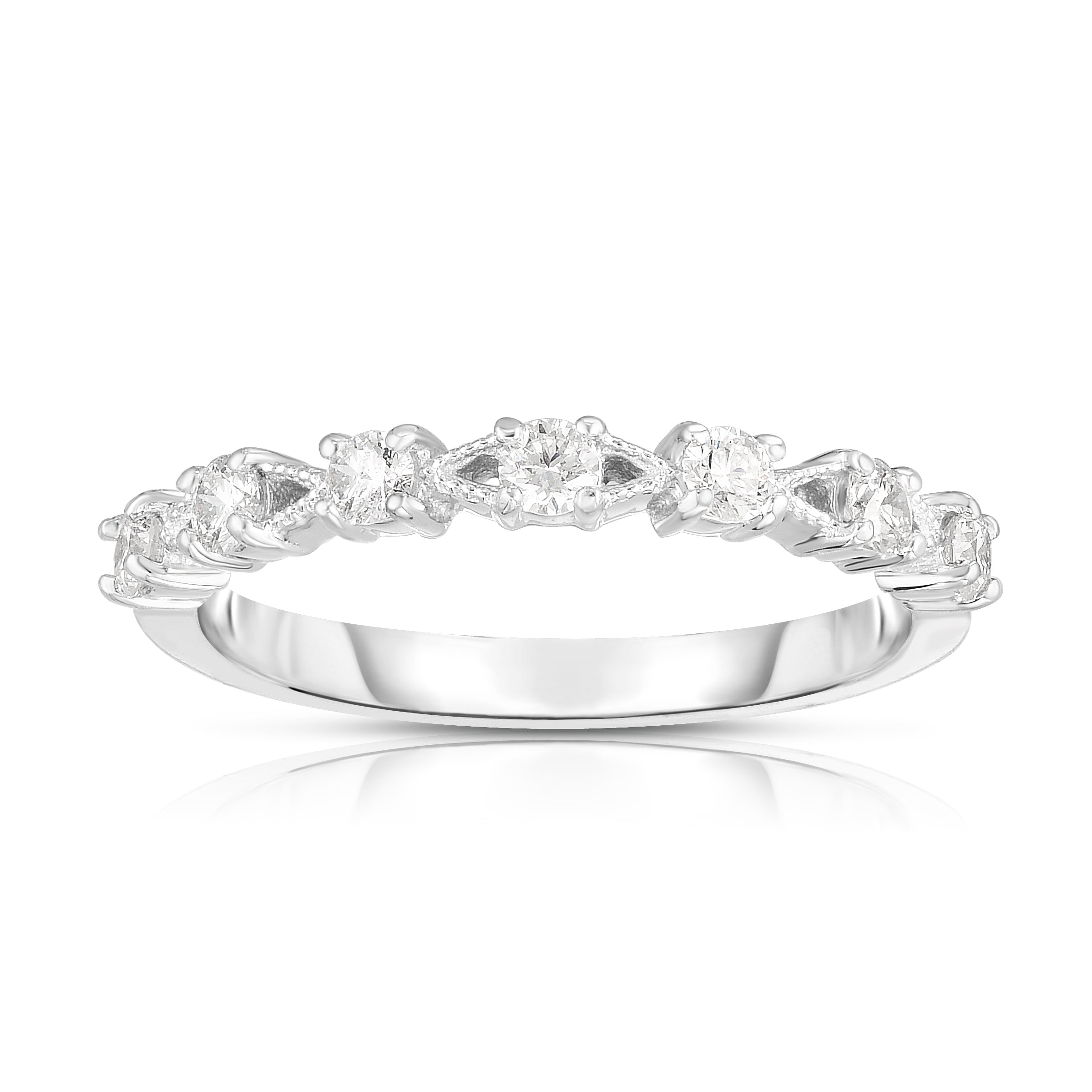 0.33Ct Diamond Stackable Milligrain Ring in 14K Gold