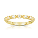14K Gold Diamond (1/3 Ct, G-H Color, SI2-I1 Clarity) Stackable Milligrain Ring