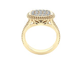 14K Gold Diamond (0.50 Ct, G-H Color, SI2-I1 Clarity) Beaded Square Ring