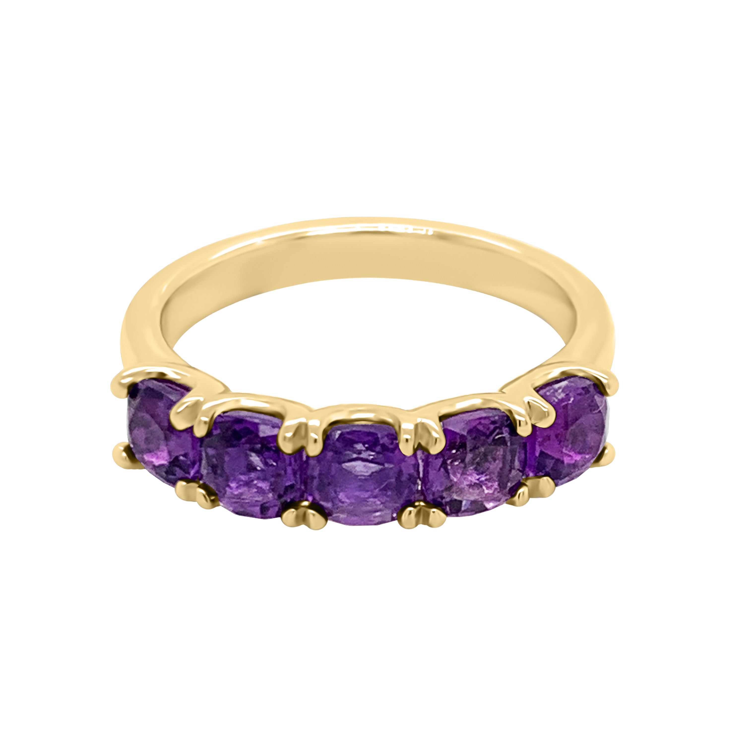 Cushion 4x4MM Amethyst Ring in 14K Gold