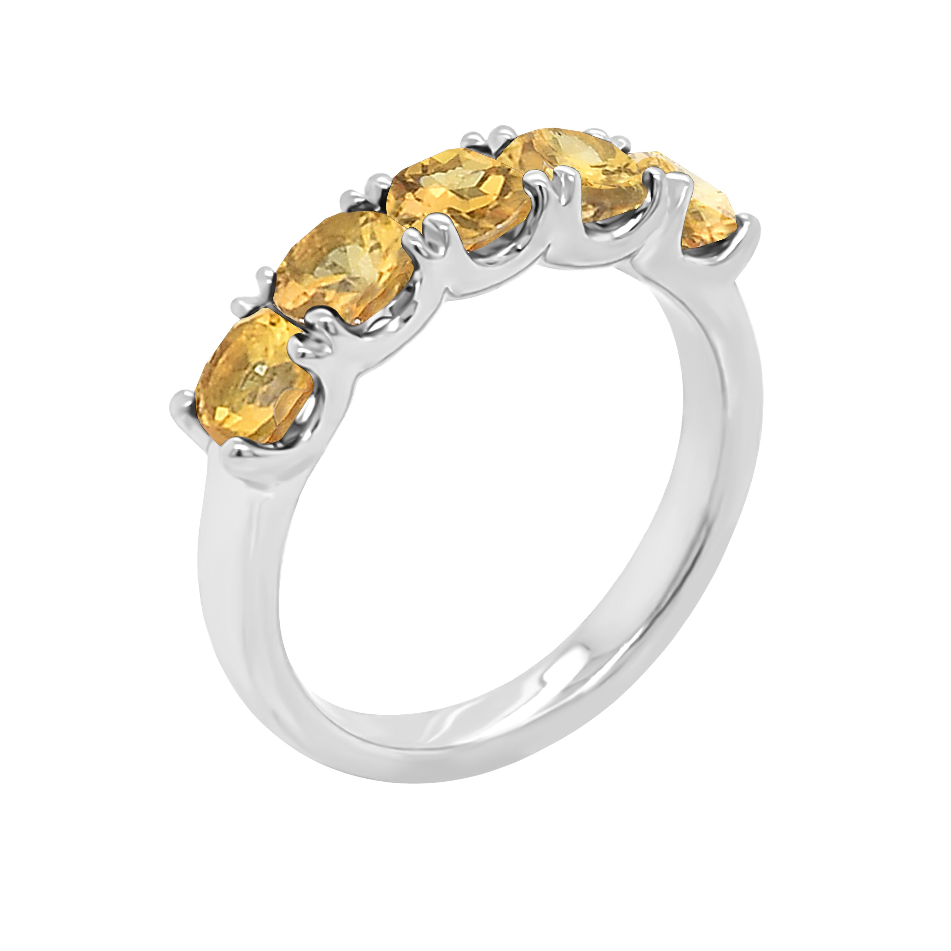 Cushion 4x4MM Citrine Ring in 14K Gold