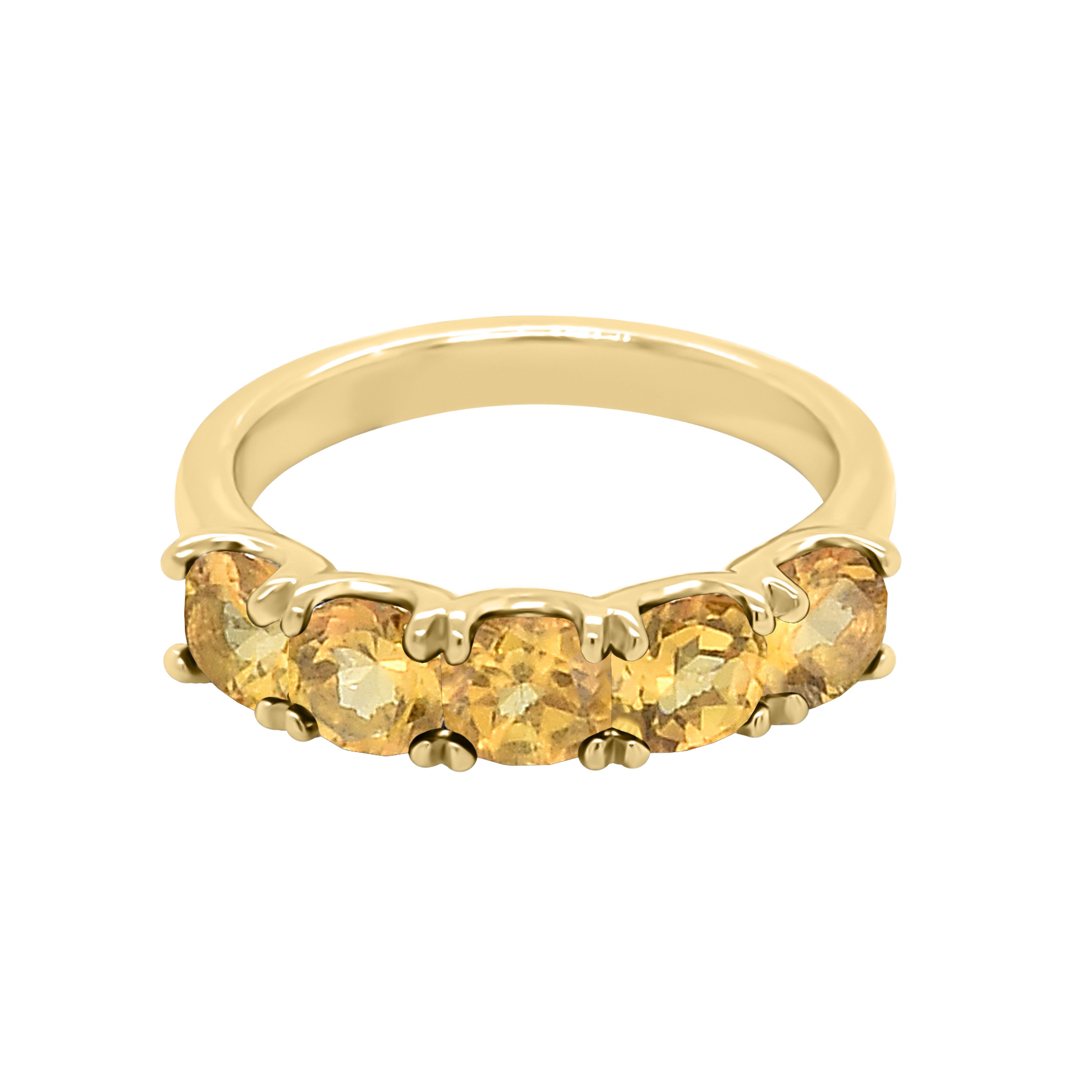 Cushion 4x4MM Citrine Ring in 14K Gold