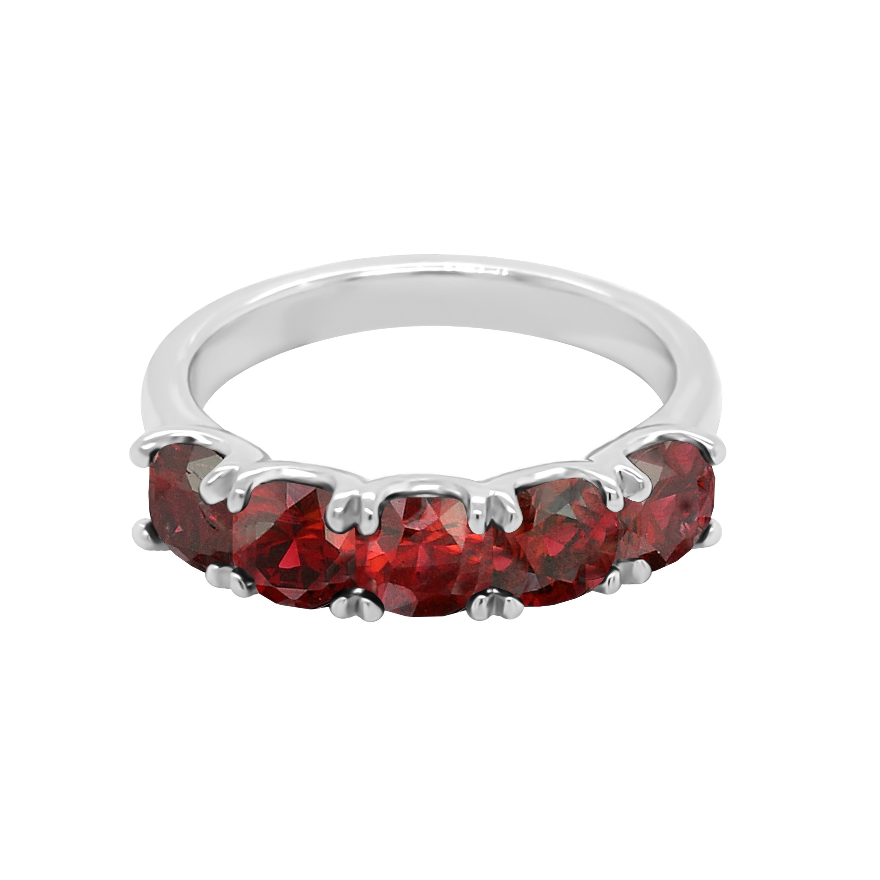 Cushion 4x4MM Garnet Ring in 14K Gold