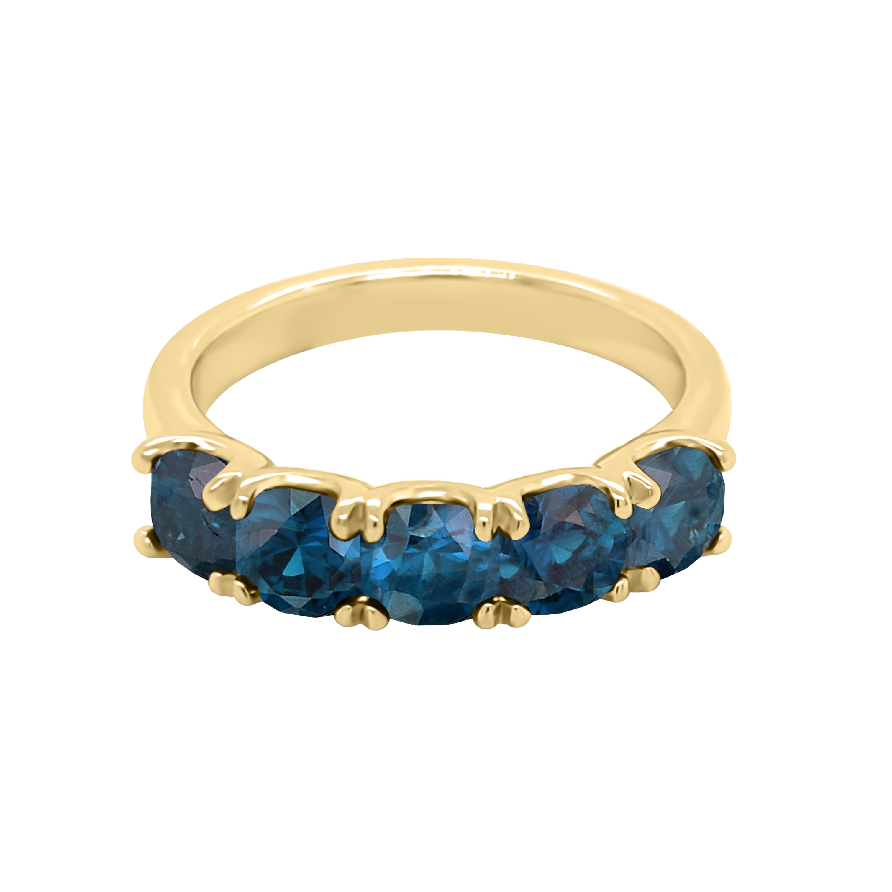 Cushion 4x4MM London Blue Topaz Ring in 14K Gold