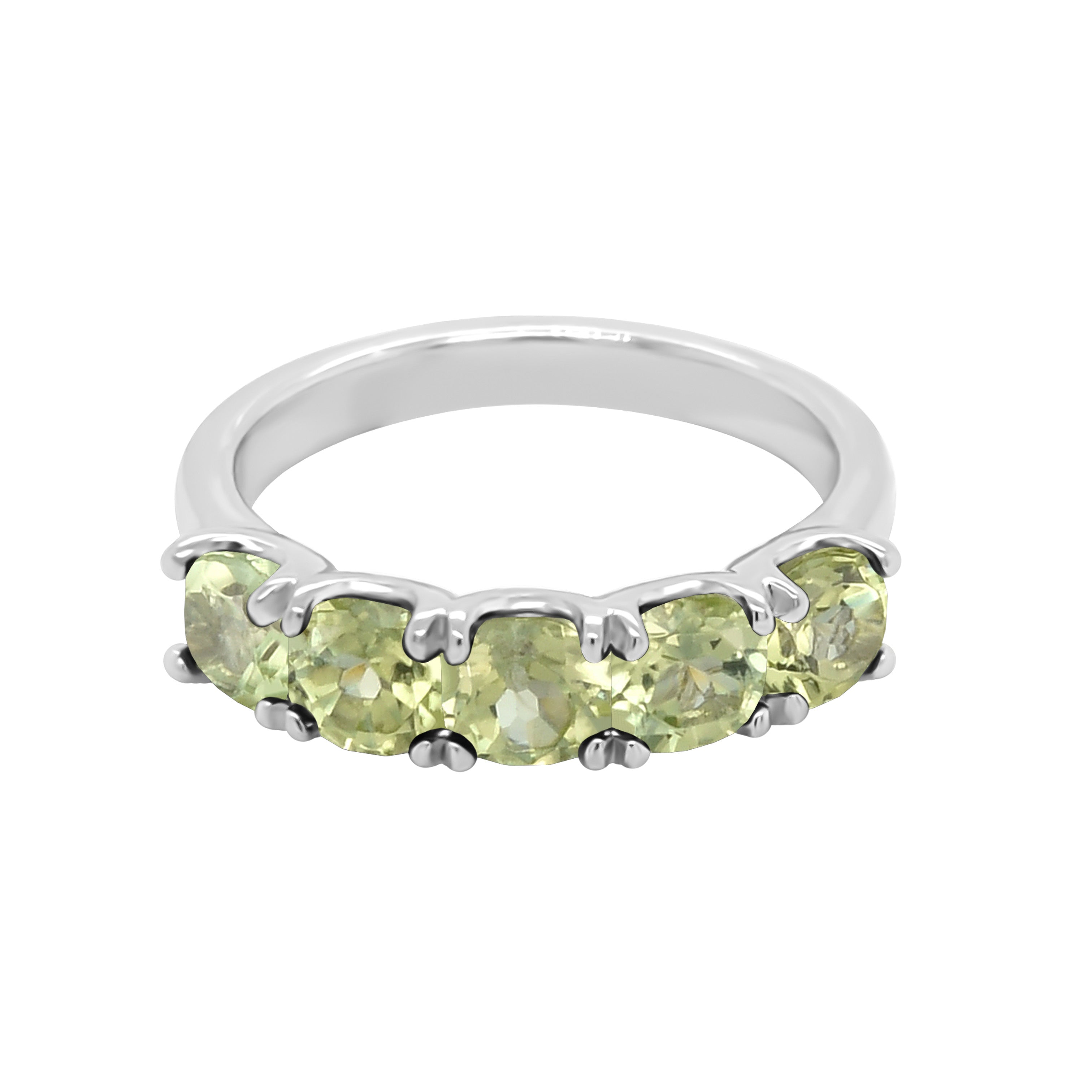 Cushion 4x4MM Peridot Ring in 14K Gold