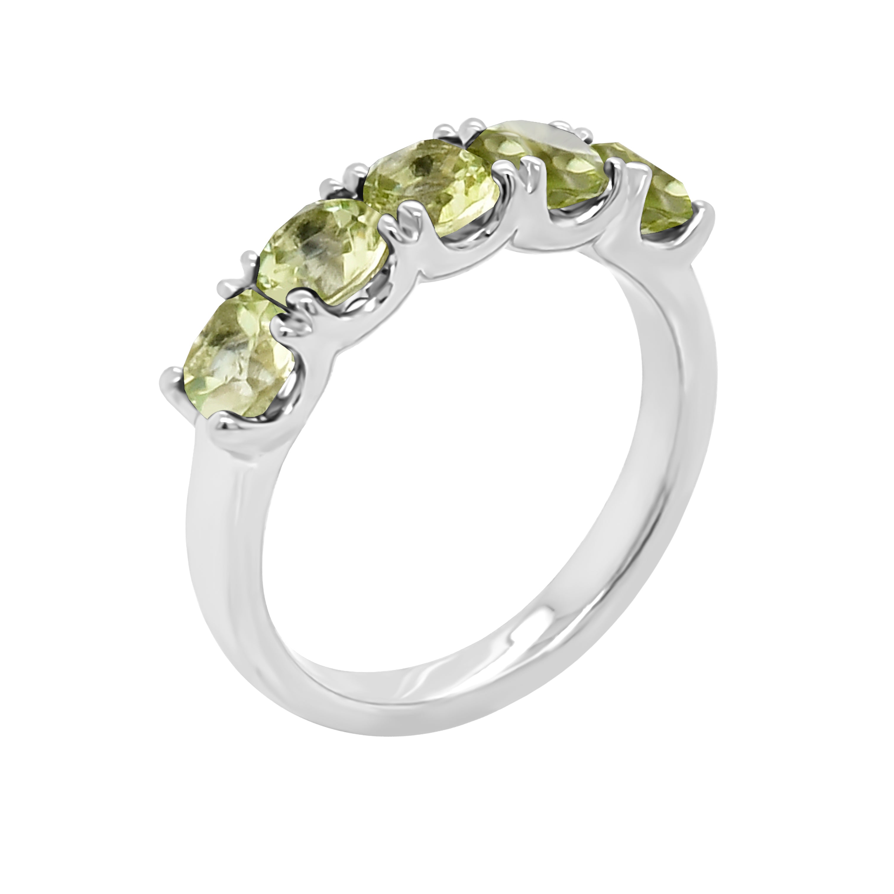 Cushion 4x4MM Peridot Ring in 14K Gold