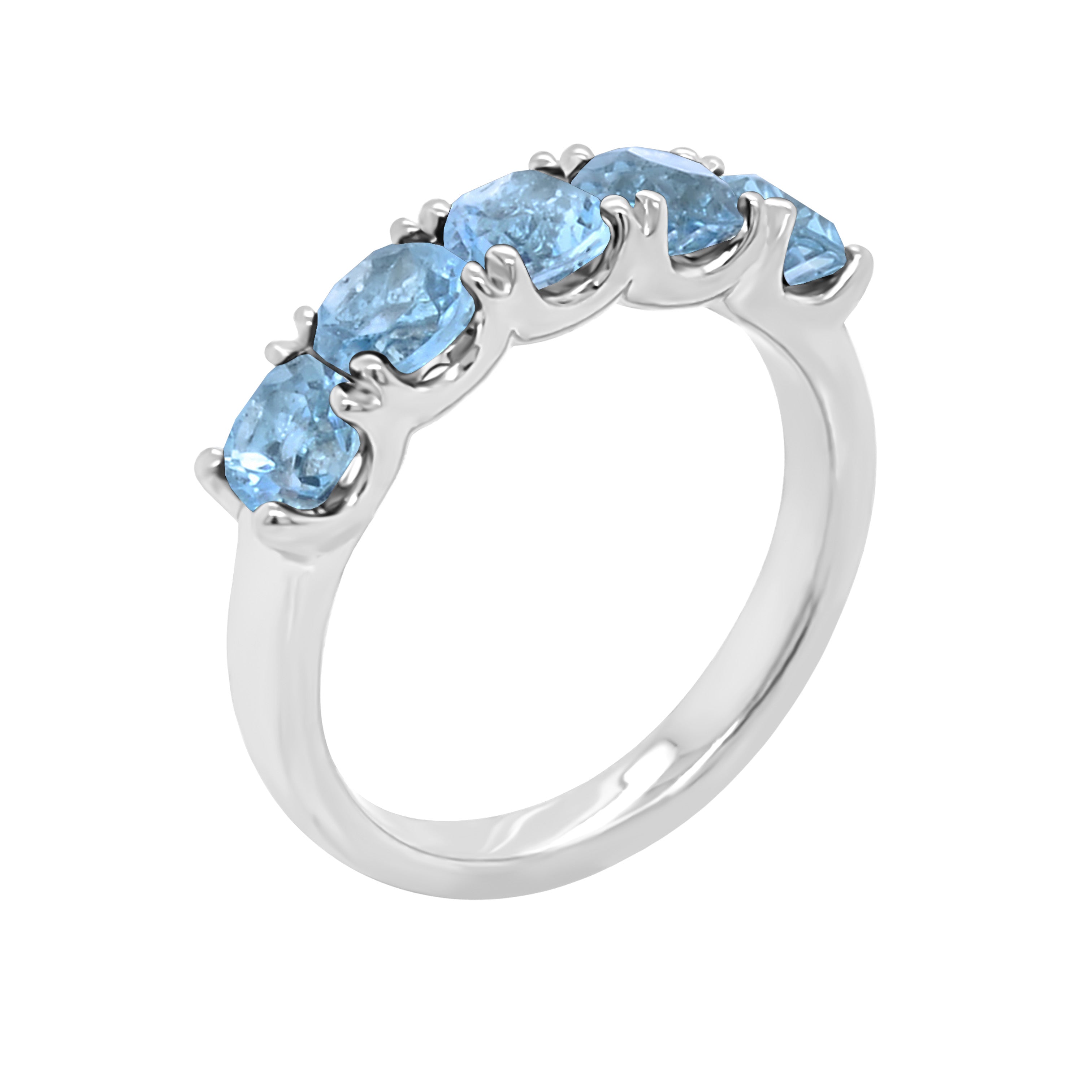 Cushion 4x4MM Blue Topaz Ring in 14K Gold