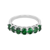 14K White Gold Oval 4x3MM Green Sapphire Ring