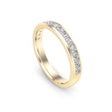 14K Gold Diamond (0.45 Ct, G-H Color, I1-I2 Clarity) Channel Set Wedding Band