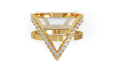 14K Gold V-Shaped Diamond Ring (0.25 Ct, G-H Color, SI2-I1 Clarity)