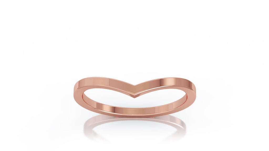 14K Gold Curved Stackable Ring