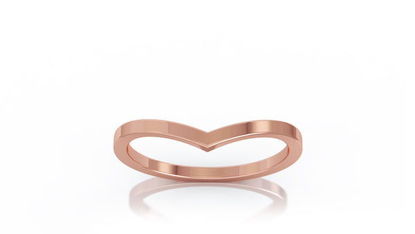 14K Gold Curved Stackable Ring
