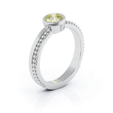 14K Gold Bezel 5MM Peridot Bead Style Ring