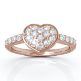 14K Gold Diamond Heart Ring (0.40 Ct, G-H Color, I1-I2 Clarity)