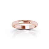 14K Gold Domed Profile 3MM High Polished Wedding Band