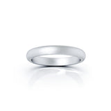14K Gold Domed Profile 3MM Matte Finish Wedding Band