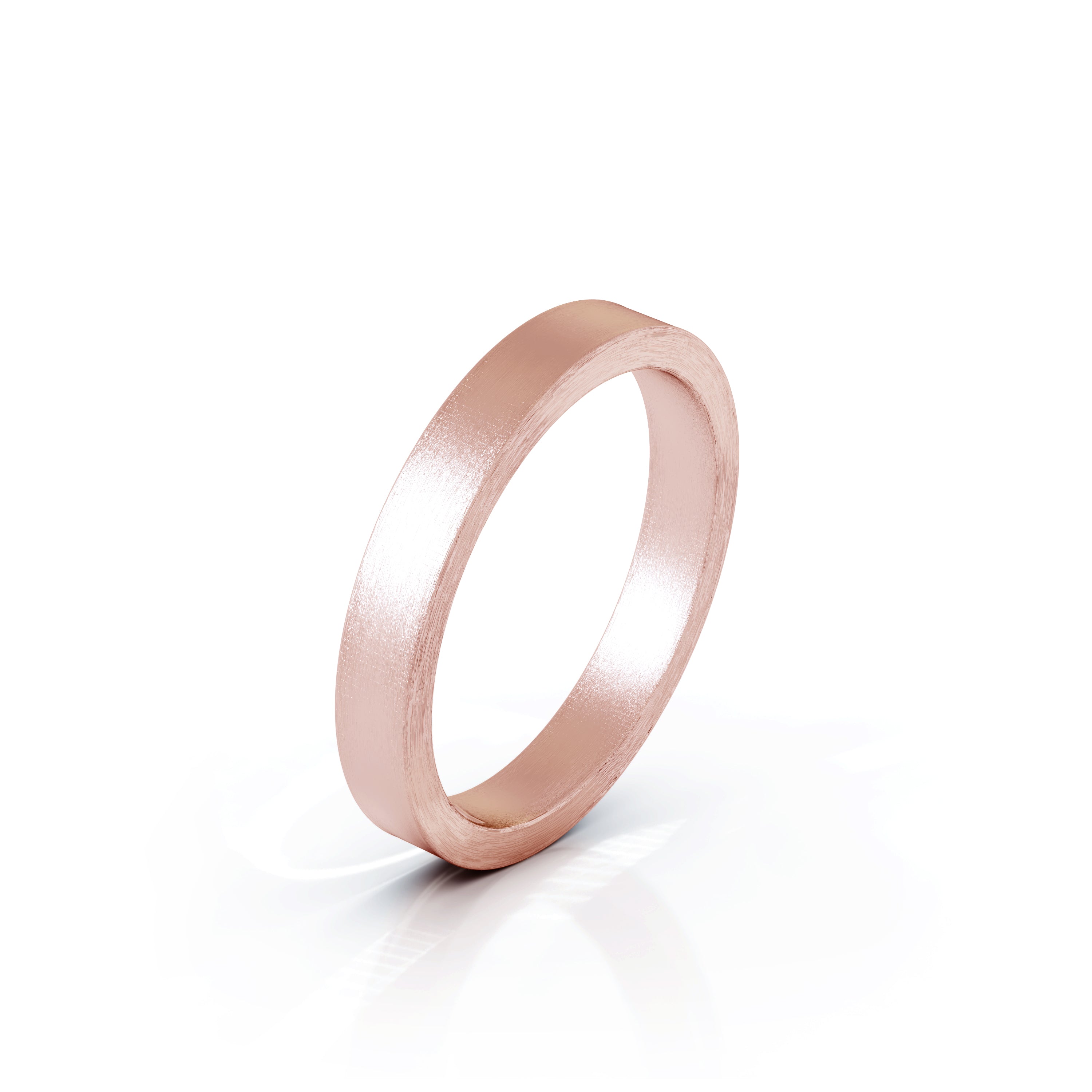 Square Profile 3MM Matte Finish Wedding Band in 14K Gold
