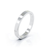 18K Gold Square Profile 3MM High Polished Wedding Band