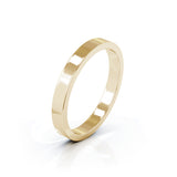 10K Gold Square Profile 3MM High Polished Wedding Band