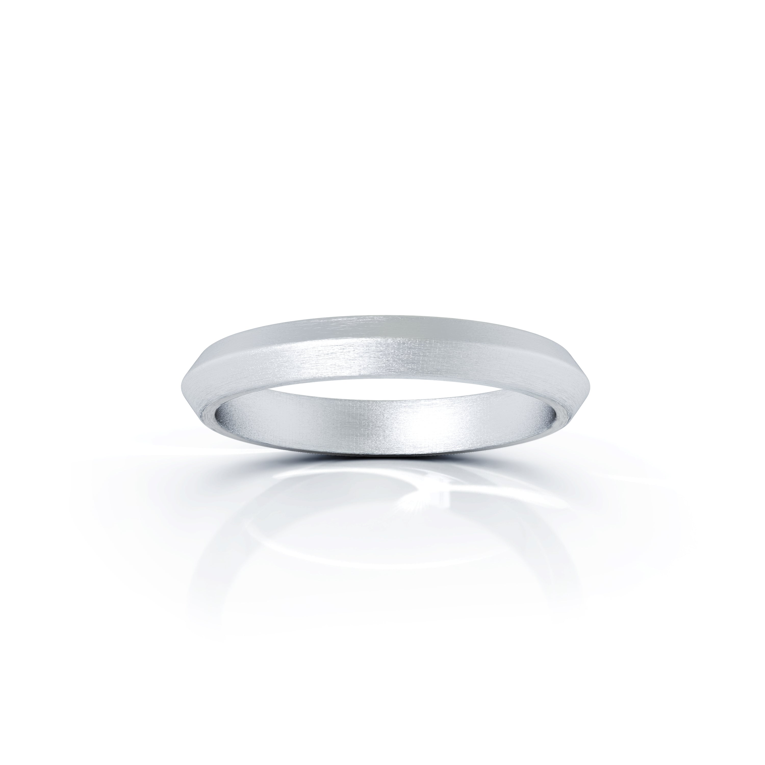 Triangle Profile 3MM Matte Finish Wedding Band in 14K Gold