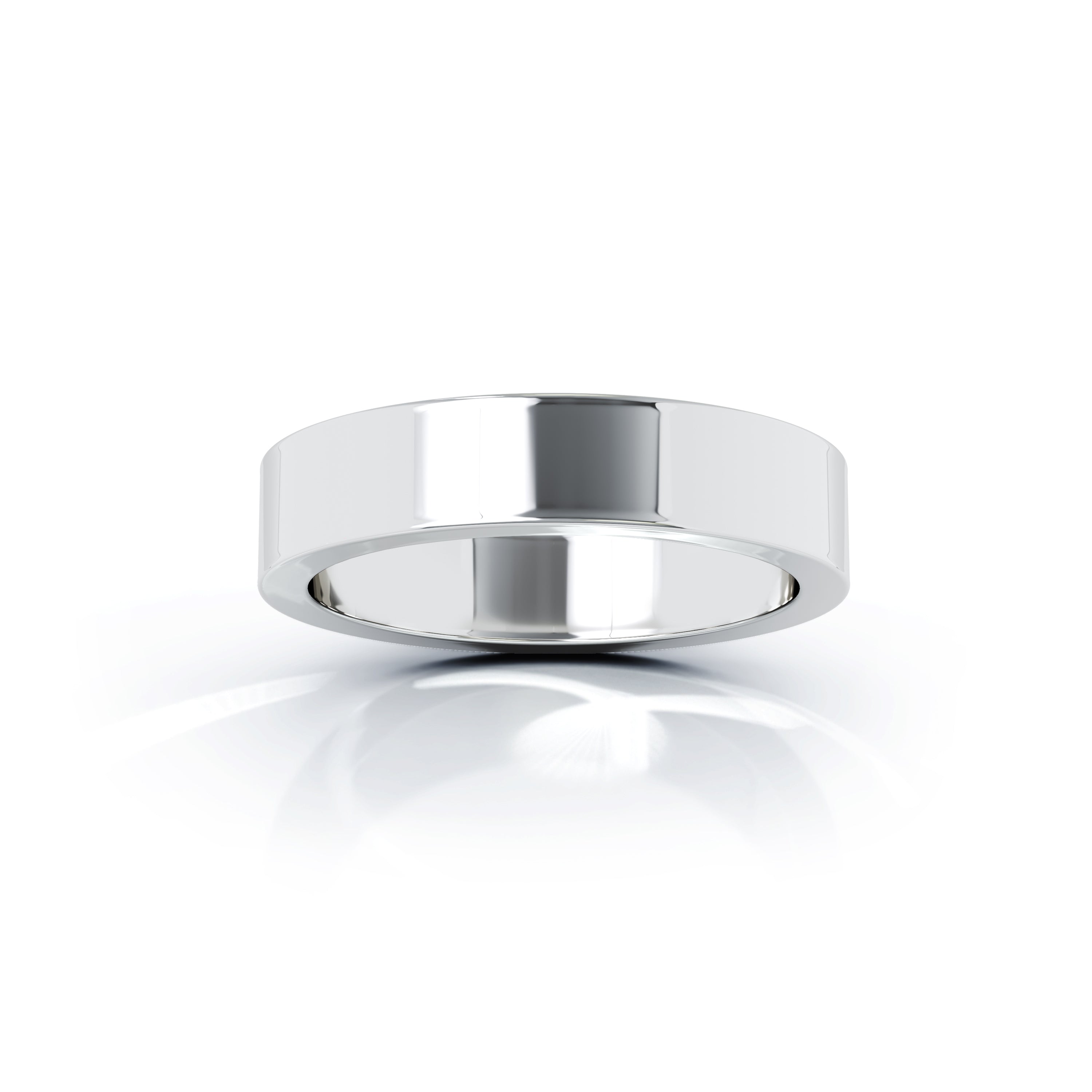 Square Profile 4.5MM High Polished Wedding Band in 14K Gold
