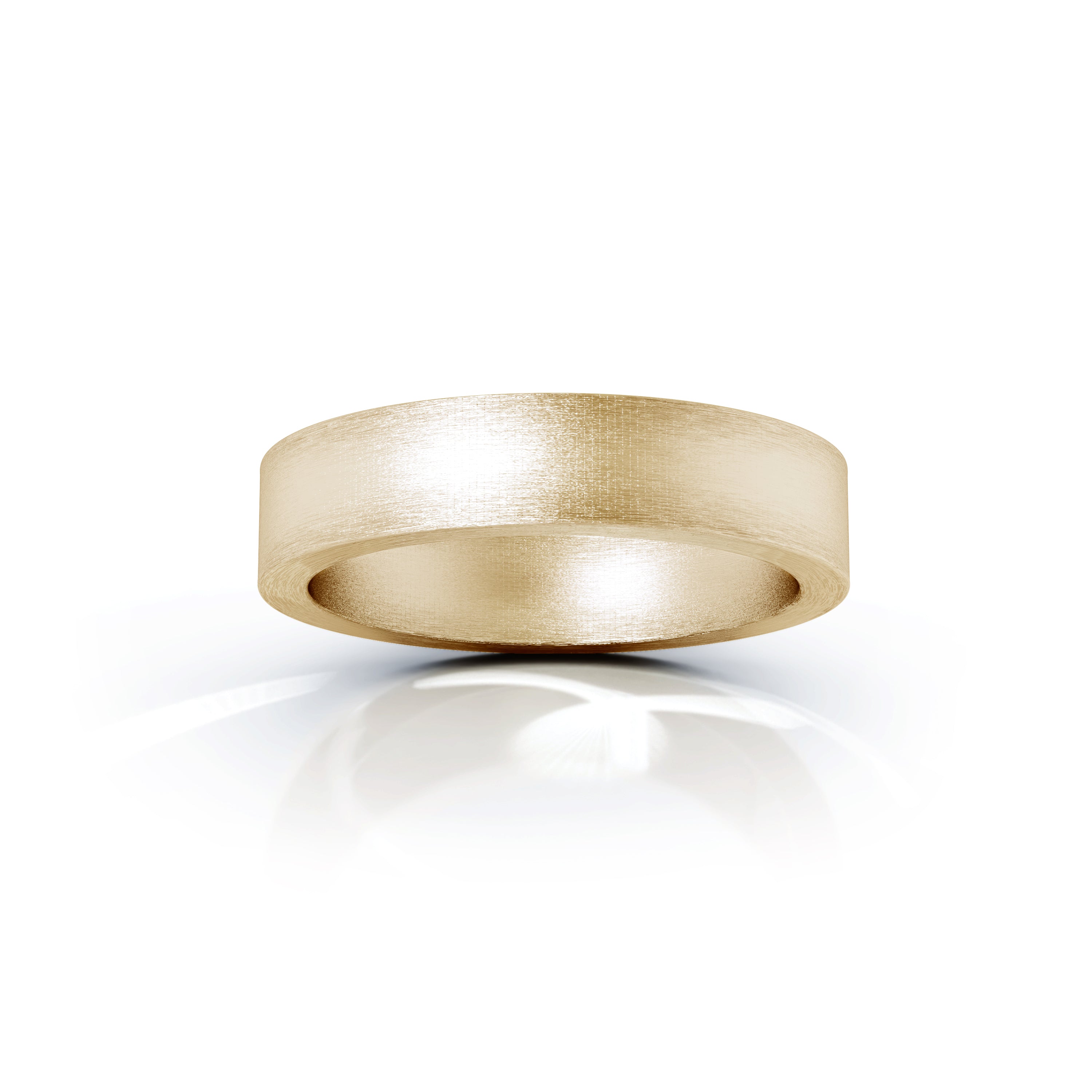 Square Profile 4.5MM Matte Finish Wedding Band in 14K Gold