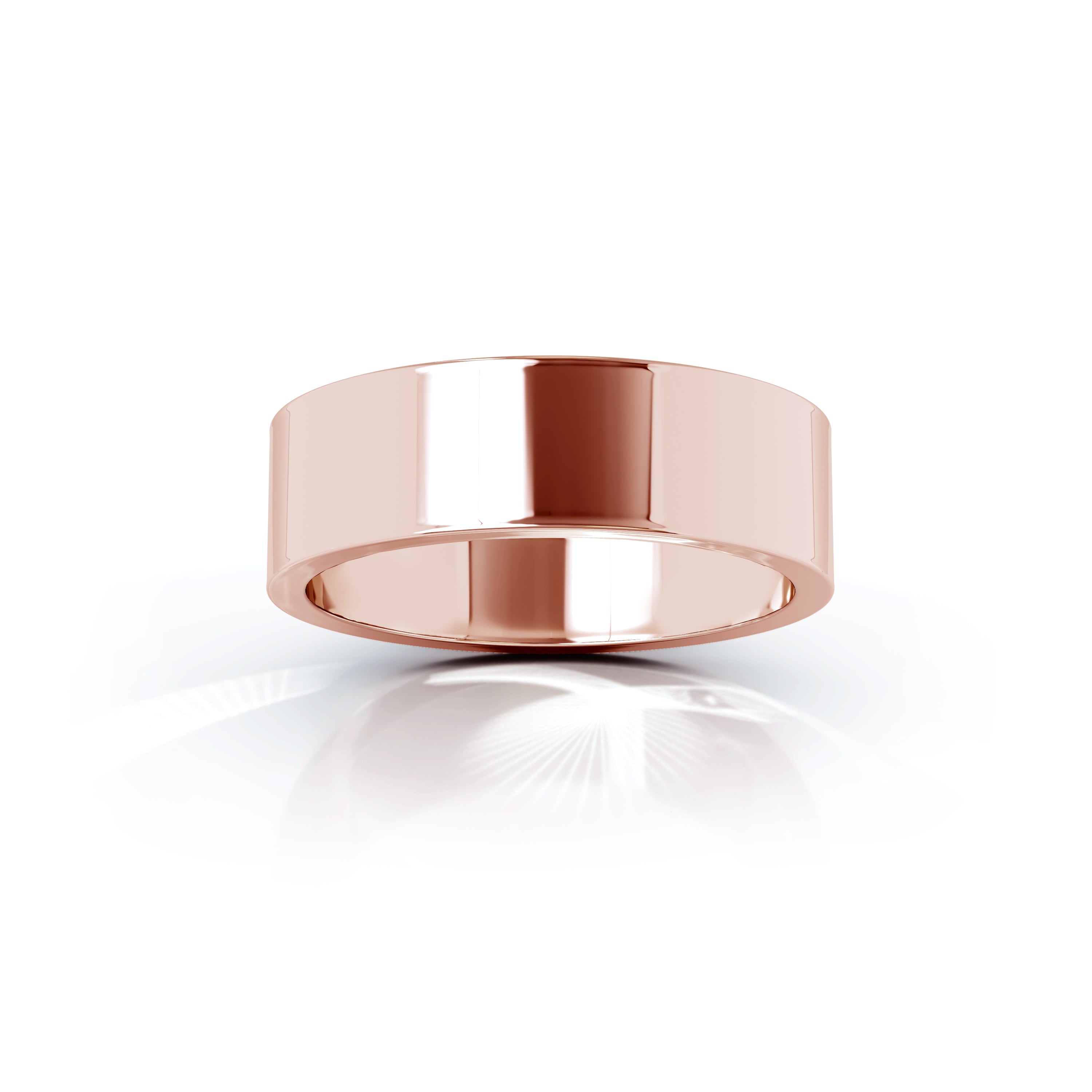 Square Profile 6MM High Polished Wedding Band in 14K Gold