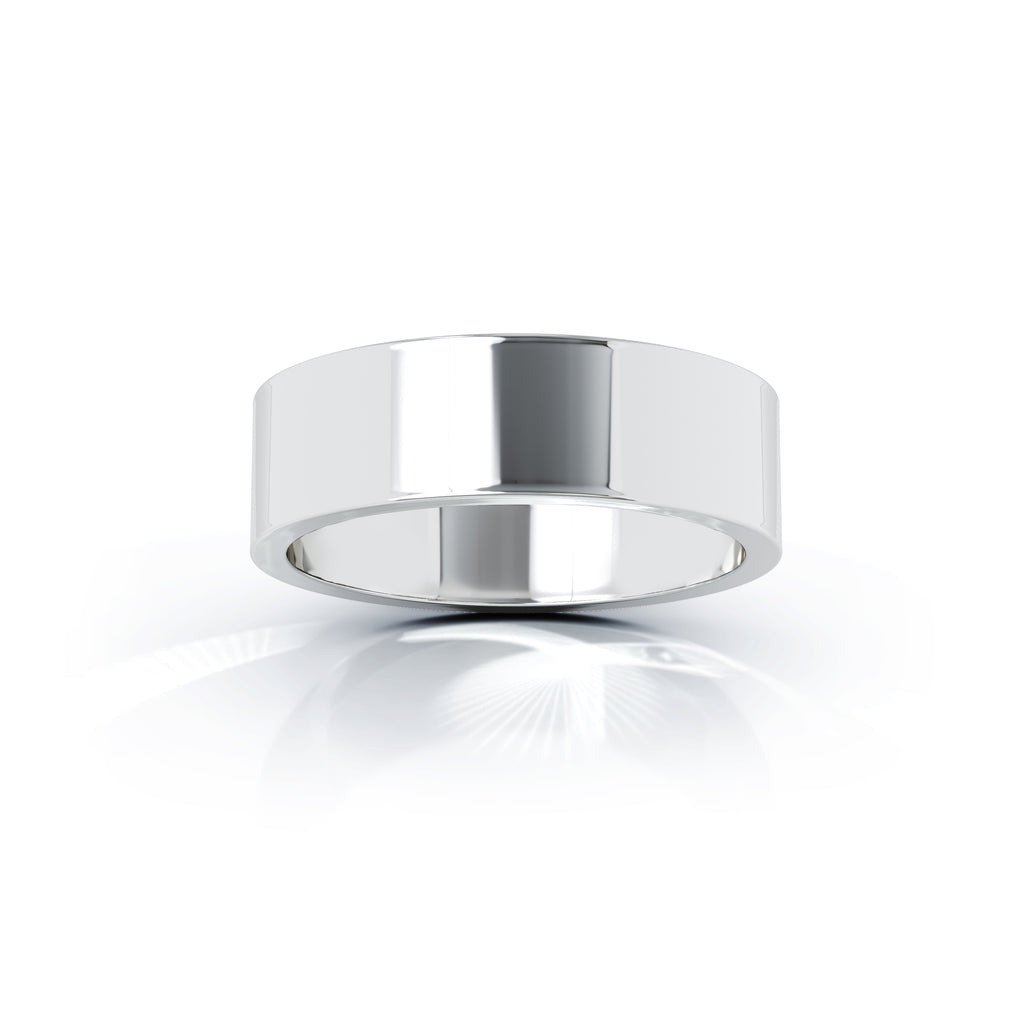 14K Gold Square Profile 6MM High Polished Wedding Band